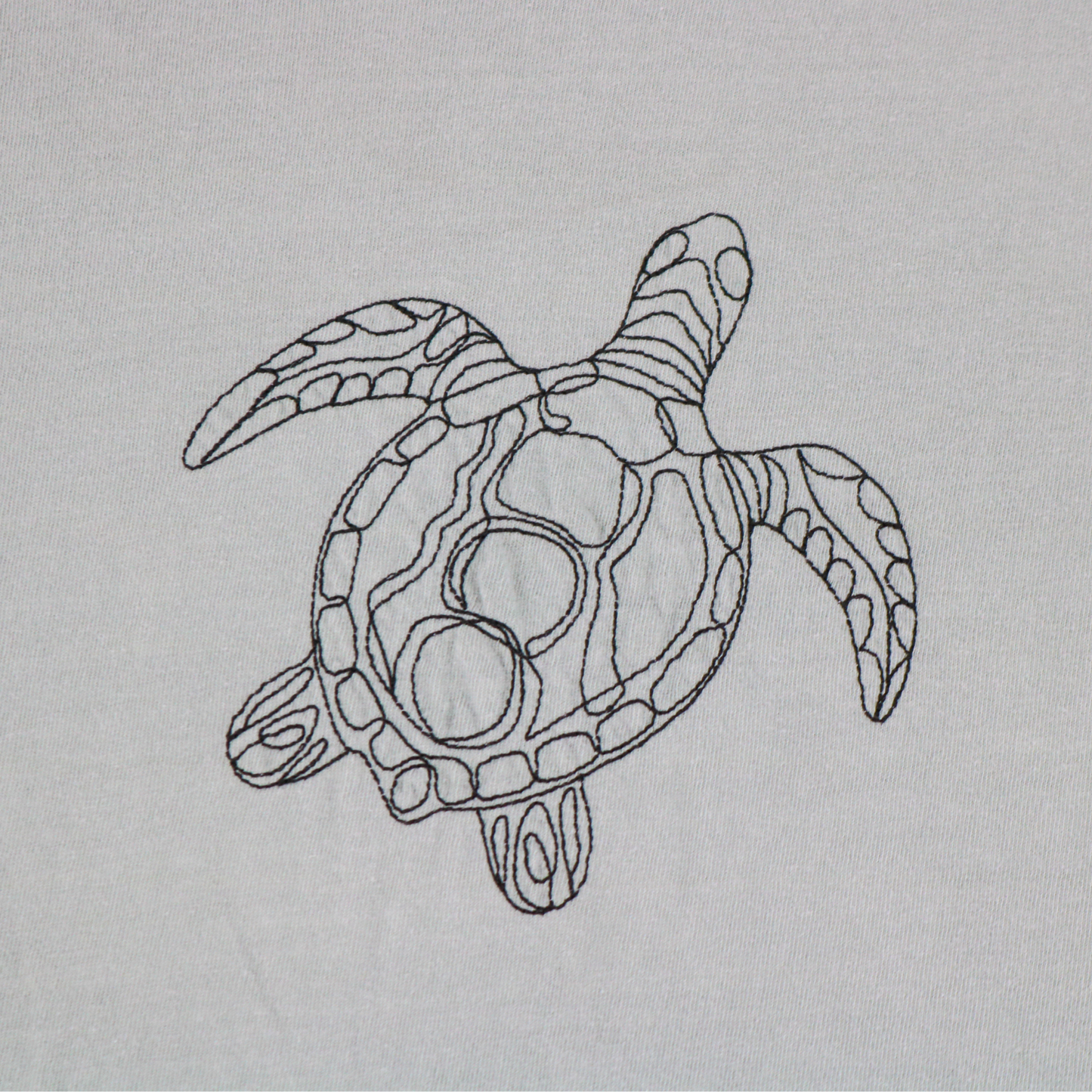 Sea Turtle Line Art Embroidered Tee