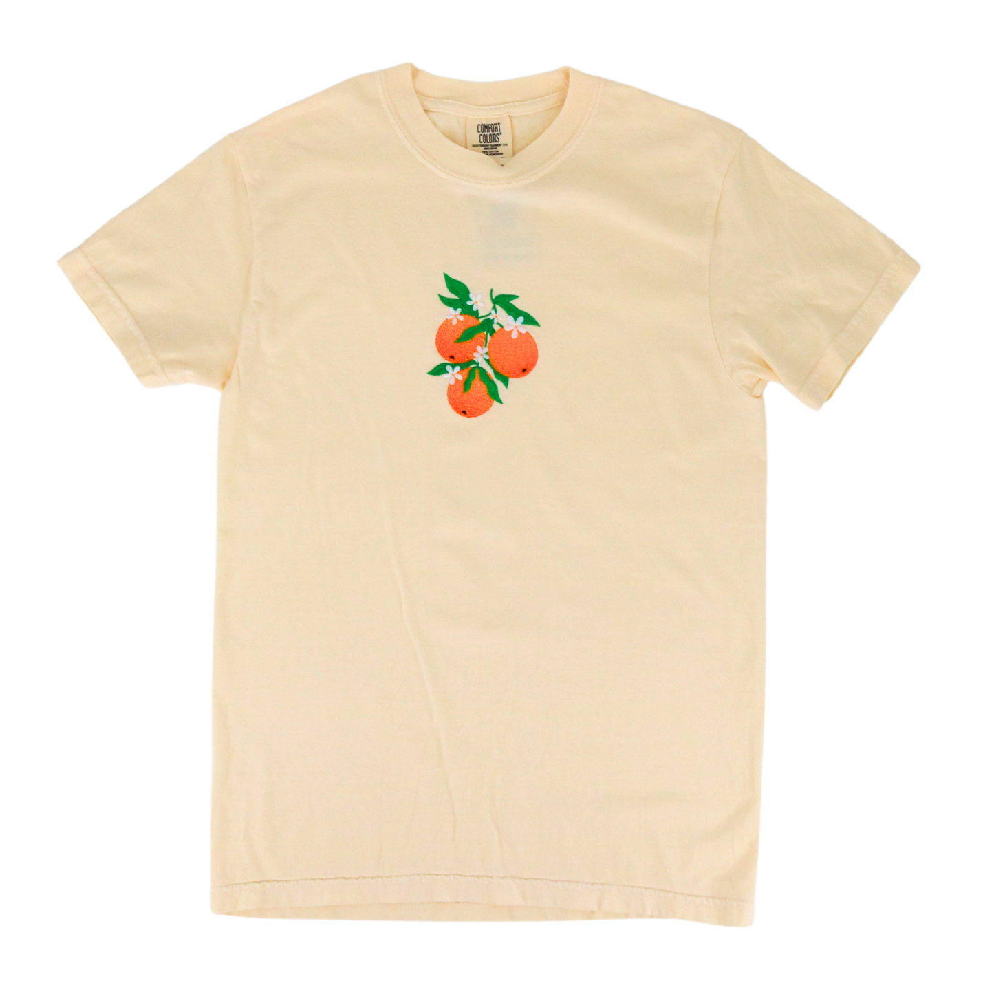 Orange Embroidered Tee