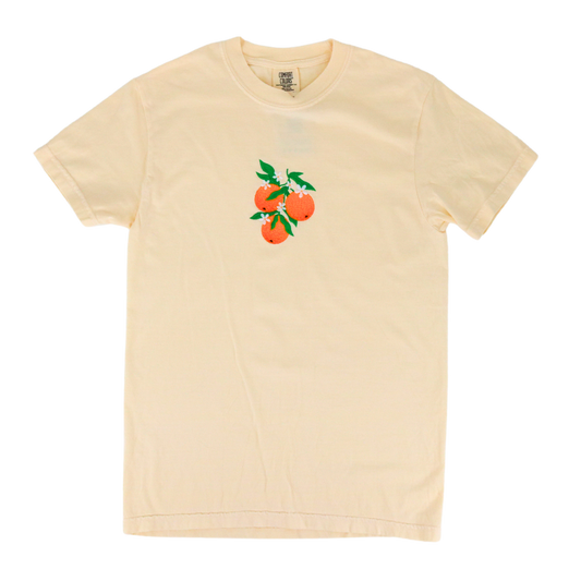 Orange Embroidered Tee