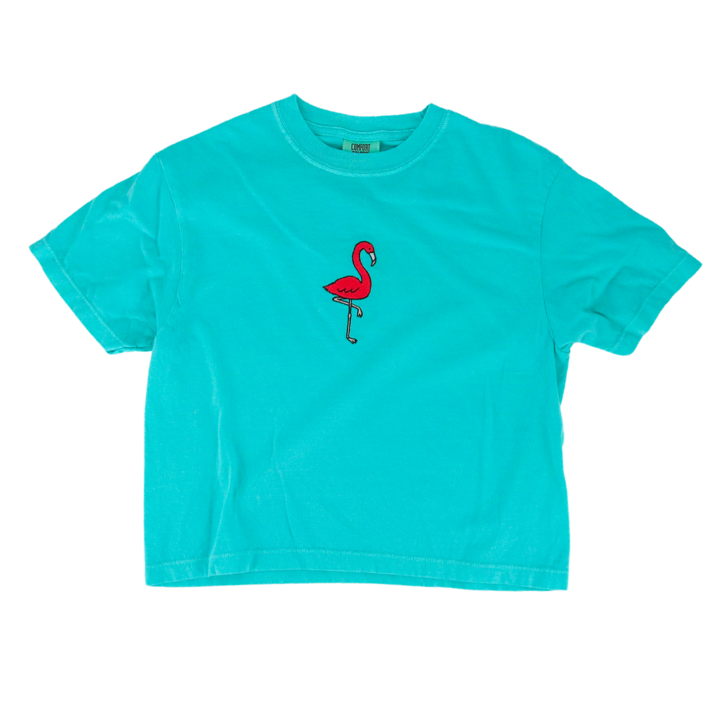 Flamingo Embroidered Boxy Tee