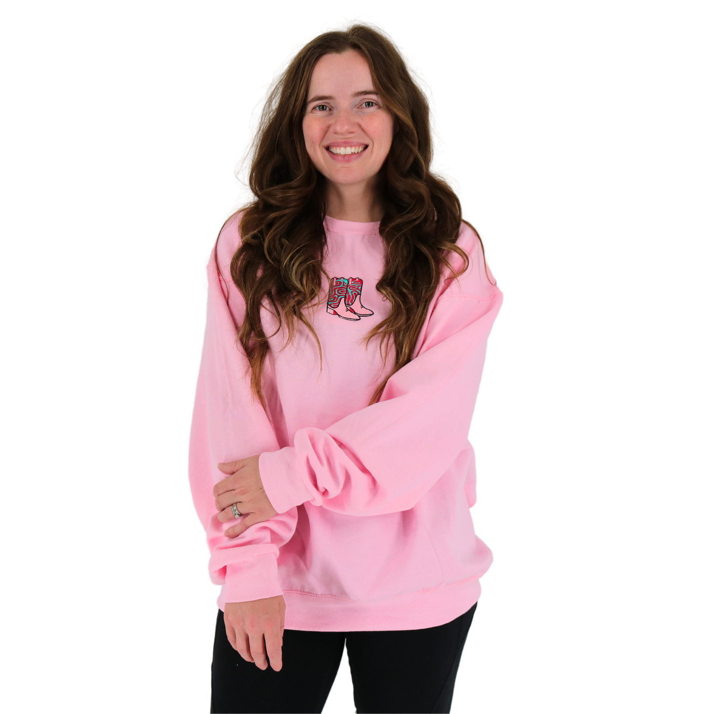 Pink Cowboy Boot Sweatshirt