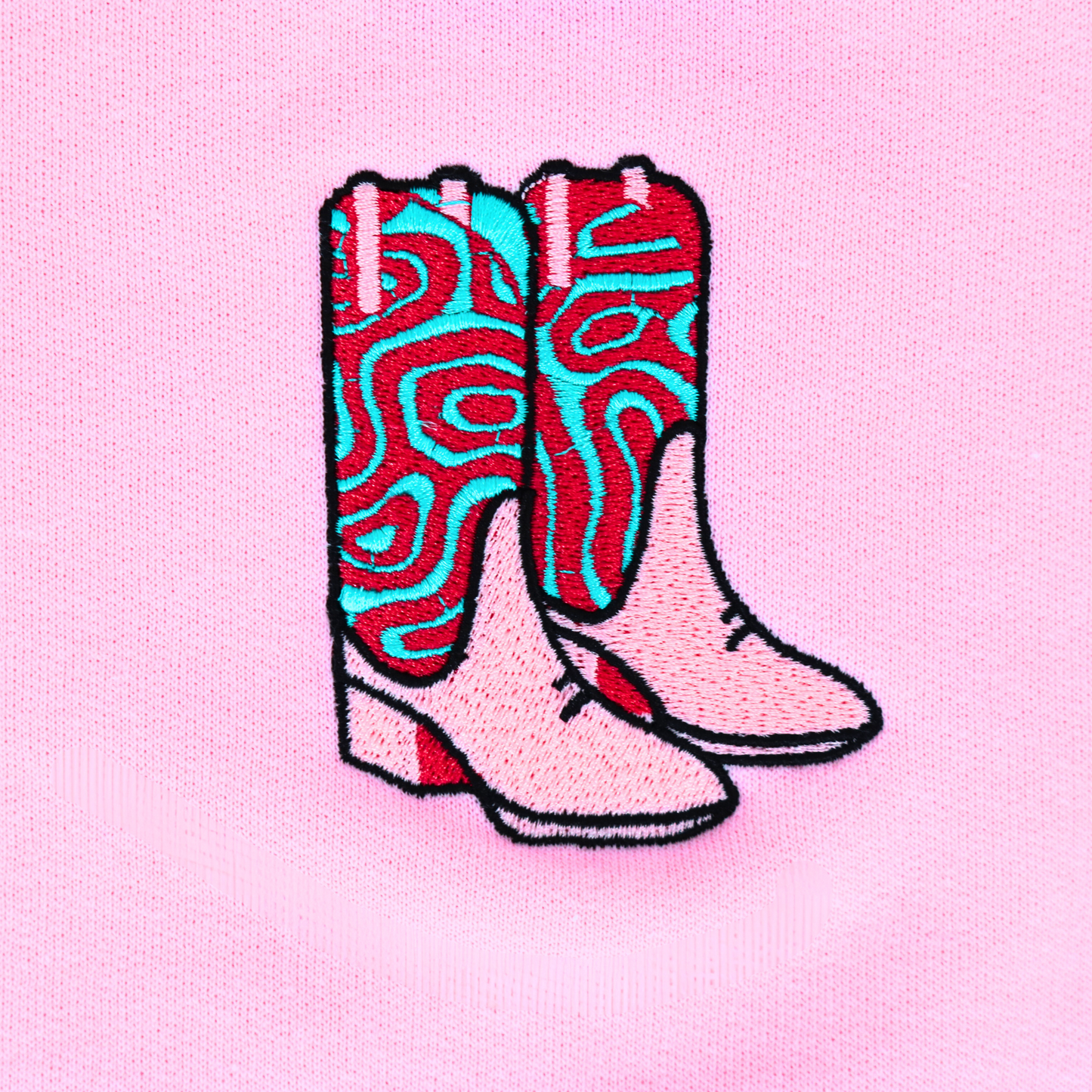 Pink Cowboy Boot Sweatshirt