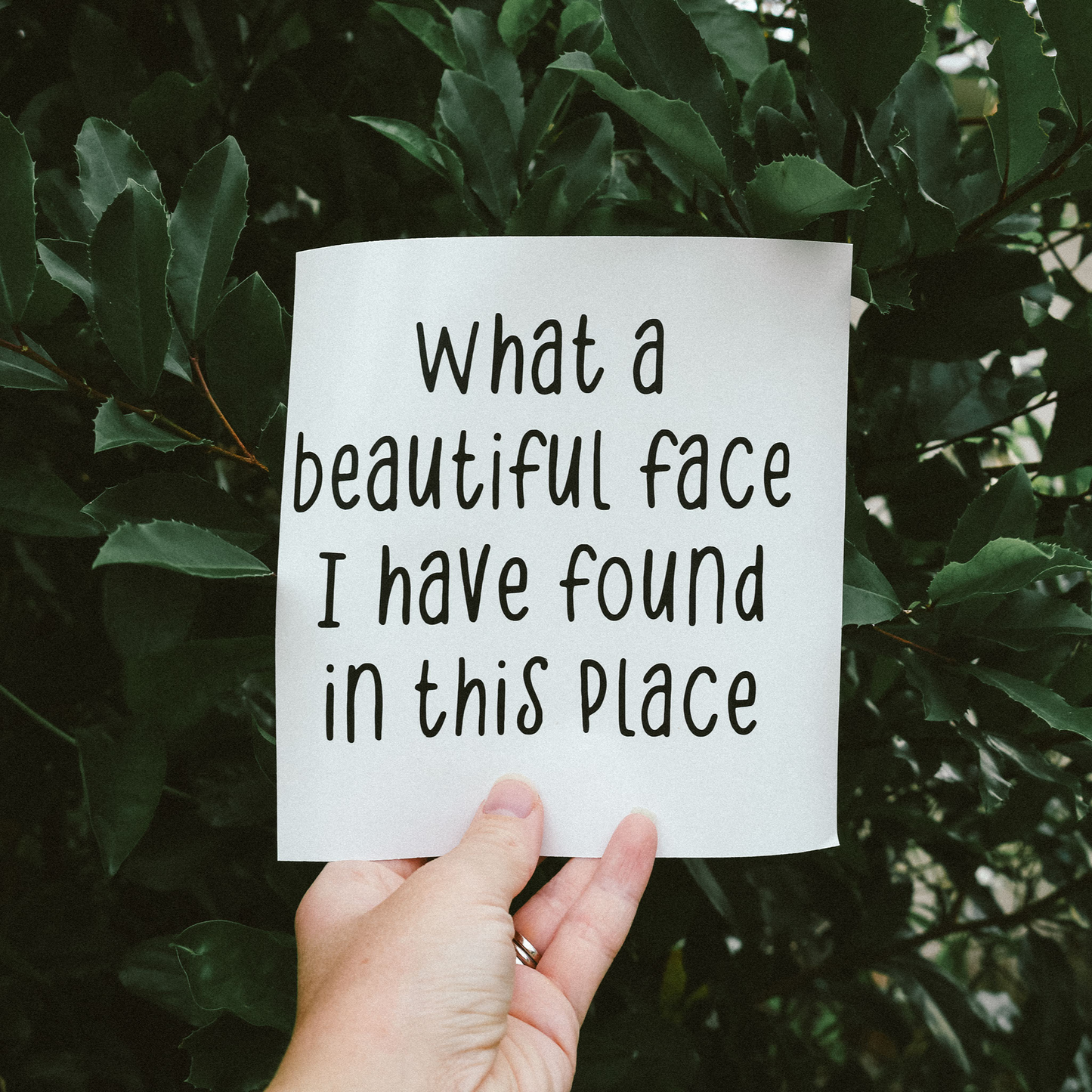 What A Beautiful Face I Have Found In This Place Mirror Decal